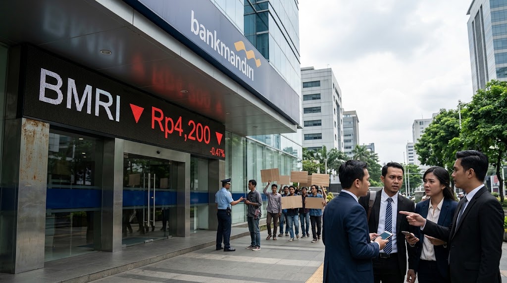 Saham BMRI Turun ke Rp4.200 setelah Polemik Rekening yang Diblokir